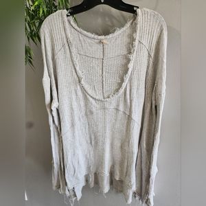 Free People Distressed Thermal Top